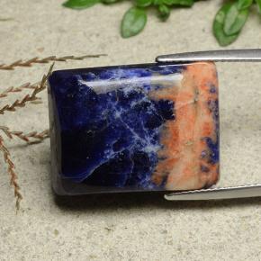 Sodalite naturale blu da 21,97 ct, baguette, opaco