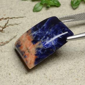 Sodalite naturale blu da 21,97 ct, baguette, opaco