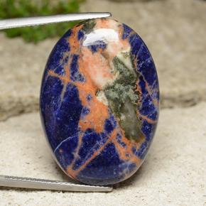 Sodalite naturale blu da 29,10 ct, taglio ovale, opaco