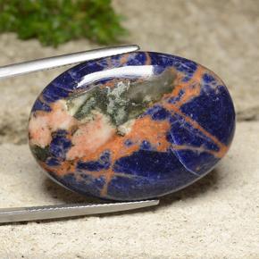 Sodalite naturale blu da 29,10 ct, taglio ovale, opaco