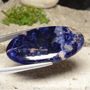 Sodalite naturale blu da 35,94 ct, taglio ovale, opaco