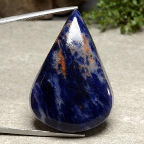 Sodalite naturale blu da 63,27 ct, taglio a pera, opaco