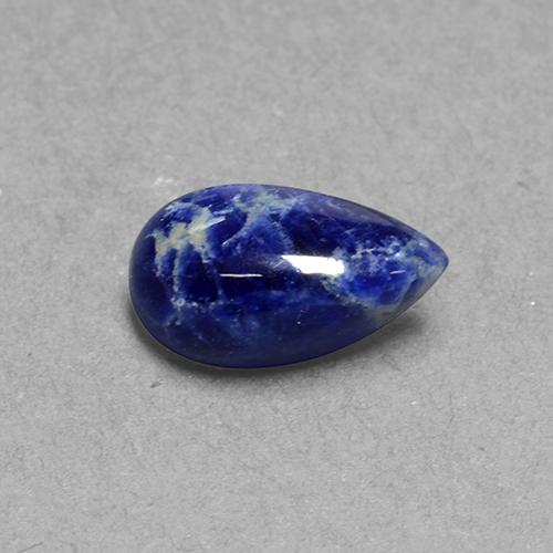 Sodalite naturale blu da 1,65 ct, taglio a pera, opaco