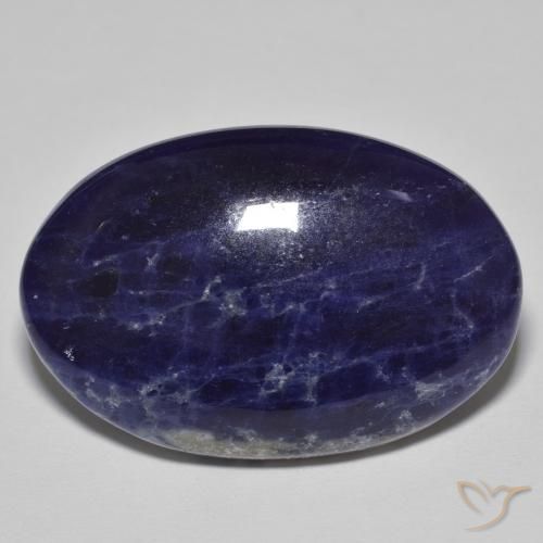 28.42ct Naturale Blu nerastro Sodalite, Ovale, Opaco