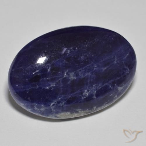 Sodalite Blu nerastro naturale da 28.42 ct, Ovale, Opaco