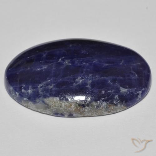 Sodalite Blu nerastro naturale da 28.42 ct, Ovale, Opaco