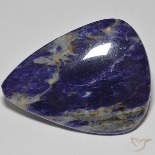 40.68ct Naturale Blu navy Sodalite, Forma a pera, Opaco, Photo A