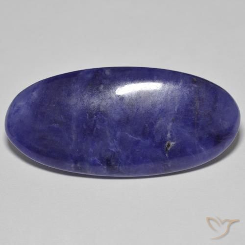 29.49ct Naturale Blu scuro Sodalite, Ovale, Opaco