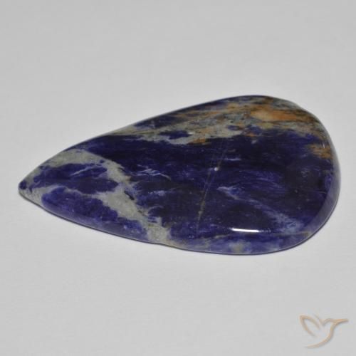Sodalite Viola Blu naturale da 38.50 ct, Forma a pera, Opaco