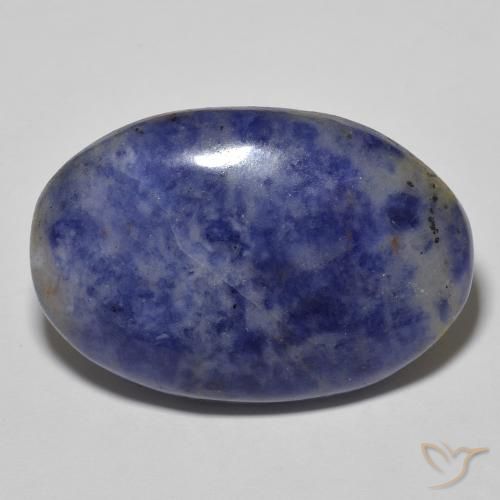 29.83ct Naturale Blu grigiastro Sodalite, Ovale, Opaco