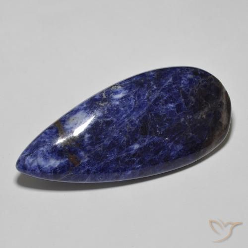 29.83ct Naturale Blu scuro Sodalite, Forma a pera, Opaco, Photo A