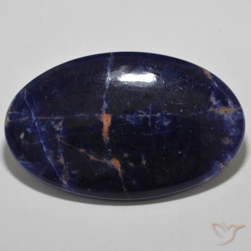 29.90ct Naturale Blu navy Sodalite, Ovale, Opaco