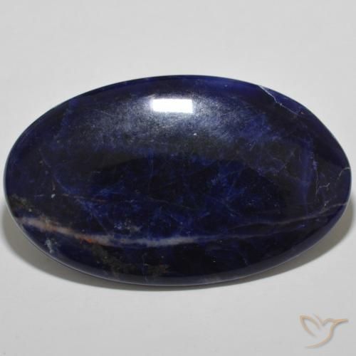 29.33ct Naturale Blu nerastro Sodalite, Ovale, Opaco