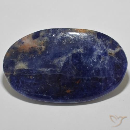52.14ct Naturale Blu scuro Sodalite, Ovale, Opaco
