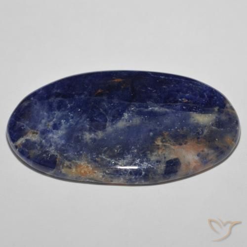Sodalite Blu scuro naturale da 52.14 ct, Ovale, Opaco