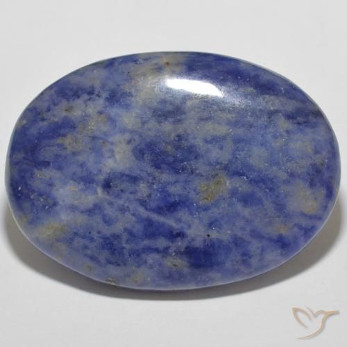 37.13ct Naturale Blu navy Sodalite, Ovale, Opaco, Photo A