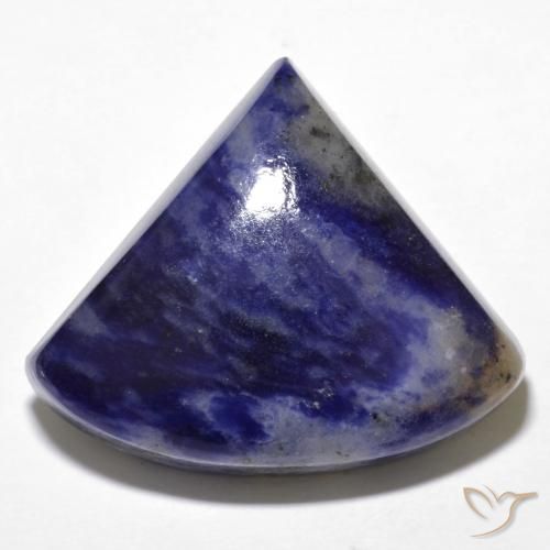 24.44ct Naturale Blu navy Sodalite, Taglio trillion, Opaco, Photo A