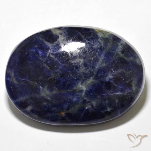 44.30ct Naturale Blu navy Sodalite, Ovale, Opaco