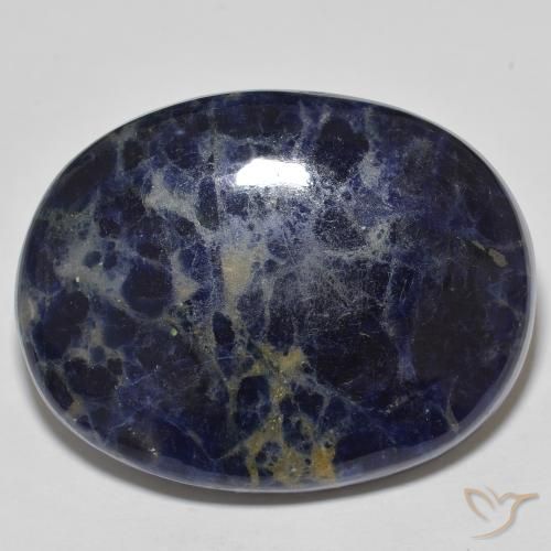 75.73ct Naturale Blu scuro Sodalite, Ovale, Opaco