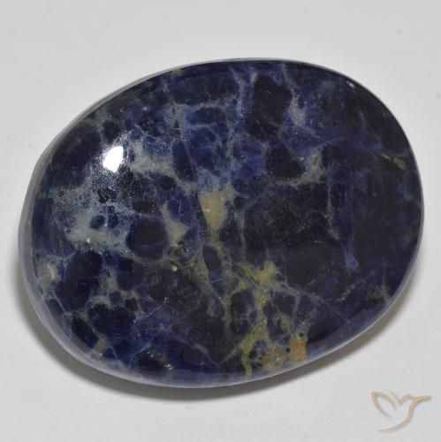 Sodalite Blu scuro naturale da 75.73 ct, Ovale, Opaco
