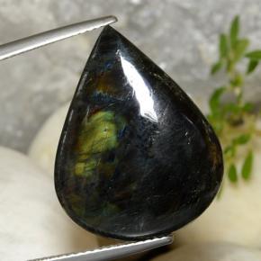 Spettrolite Multicolore naturale da 11.71 ct, Forma a pera, Opaco