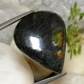 Spettrolite Multicolore naturale da 11.71 ct, Forma a pera, Opaco