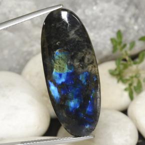 Spettrolite naturale multicolore da 15,38 ct, taglio ovale, opaco