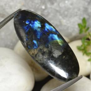 Spettrolite naturale multicolore da 15,38 ct, taglio ovale, opaco