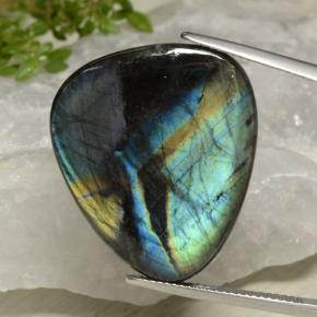 Spettrolite naturale multicolore da 18,60 ct, trillion, opaco
