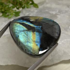 Spettrolite naturale multicolore da 18,60 ct, trillion, opaco