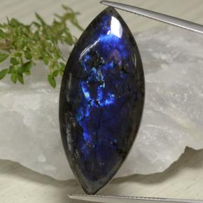 Spettrolite naturale multicolore da 24,60 ct, marchesa, opaco