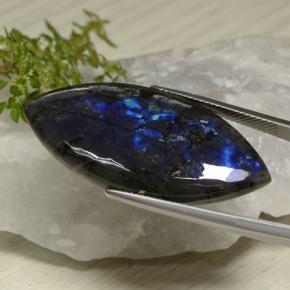 Spettrolite naturale multicolore da 24,60 ct, marchesa, opaco
