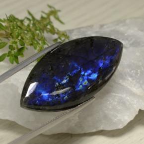 Spettrolite naturale multicolore da 24,60 ct, marchesa, opaco