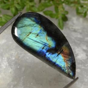 Spettrolite naturale multicolore da 6,01 ct, forma fantasia, opaco