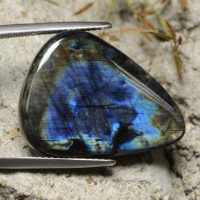 Spettrolite naturale multicolore da 17,21 ct, taglio a pera, opaco
