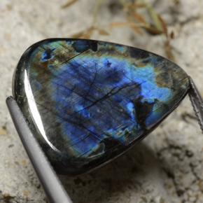 Spettrolite naturale multicolore da 17,21 ct, taglio a pera, opaco