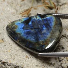 Spettrolite naturale multicolore da 17,21 ct, taglio a pera, opaco