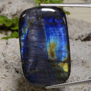 Spettrolite naturale multicolore da 22,81 ct, taglio a cuscino, opaco