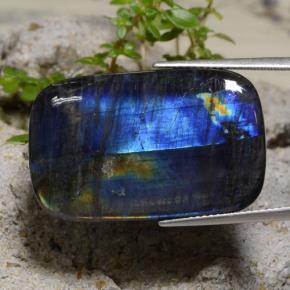 Spettrolite naturale multicolore da 22,81 ct, taglio a cuscino, opaco