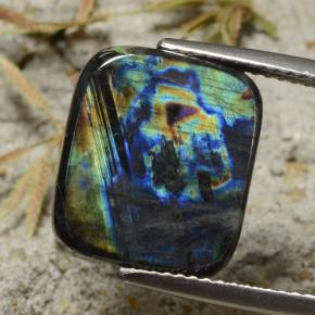 Spettrolite Multicolore naturale da 6.03 ct, Taglio a cuscino, Opaco