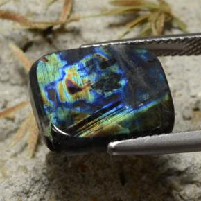 Spettrolite Multicolore naturale da 6.03 ct, Taglio a cuscino, Opaco
