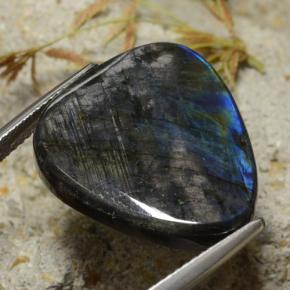 Spettrolite naturale multicolore da 15,43 ct, trillion, opaco