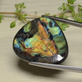 Spettrolite naturale multicolore da 14,38 ct, trillion, opaco