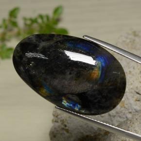 Spettrolite naturale multicolore da 23,02 ct, forma fantasia, opaco