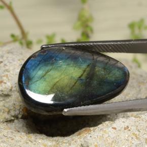 Spettrolite naturale multicolore da 11,39 ct, forma fantasia, opaco