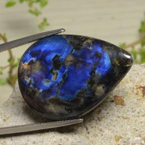 Spettrolite naturale multicolore da 20,29 ct, taglio a pera, opaco
