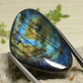Spettrolite naturale multicolore da 29,30 ct, trillion, opaco