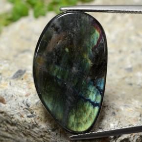 Spettrolite naturale multicolore da 14,77 ct, forma fantasia, opaco
