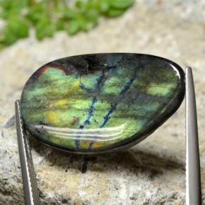 Spettrolite naturale multicolore da 14,77 ct, forma fantasia, opaco