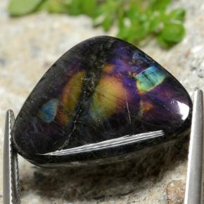 Spettrolite naturale multicolore da 11,16 ct, trillion, opaco